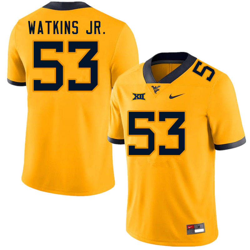 Men #53 Eddie Watkins Jr. West Virginia Mountaineers College Football Jerseys Sale-Gold